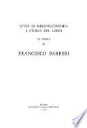 Studi di biblioteconomia e storia del libro in onore di Francesco Barberi