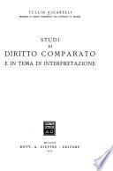 Studi di diritto comparato e in tema di interpretazione