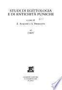 Studi di egittologia e di antichità puniche
