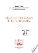 Studi di filologia e letteratura