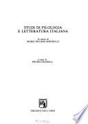 Studi di filologia e letteratura italiana