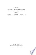 Studi di filologia medievale offerti a D'Arco Silvio Avalle