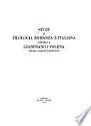Studi di filologia romanza e italiana offerti a Gianfranco Folena dagli allievi padovani