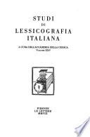 Studi di lessicografia italiana