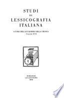 Studi di lessicografia italiana