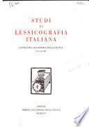 Studi di lessicografia italiana