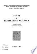Studi di letteratura spagnola