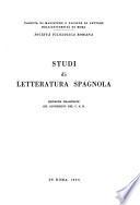 Studi di letteratura spagnola