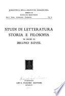 Studi di letteratura, storia e filosofia in onore di Bruno Revel
