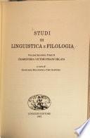 Studi di linguistica e filologia