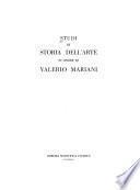 Studi di storia dell'arte in onore di Valerio Mariani