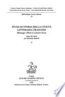 Studi di storia della civiltà letteraria francese