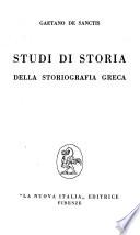 Studi di storia della storiografia greca