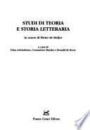 Studi di teoria e storia letteraria