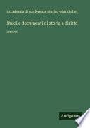 Studi e documenti di storia e diritto