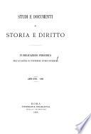 Studi e documenti di storia e diritto