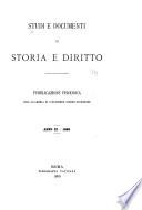 Studi e documenti di storia e diritto