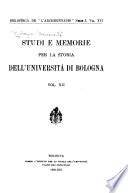 Studi e memorie per la storia dell'Università di Bologna