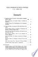 Studi e problemi di critica testuale