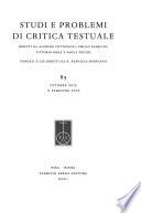 Studi e problemi di critica testuale