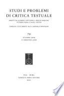 Studi e problemi di critica testuale