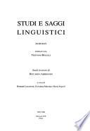 Studi e saggi linguistici