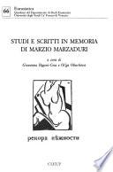 Studi e scritti in memoria di Marzio Marzaduri