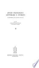 Studi filologici letterari e storici in memoria de Guido Favati