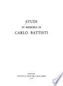 Studi in memoria di Carlo Battisti