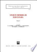 Studi in memoria di Elio Fanara