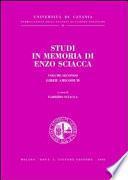 Studi in memoria di Enzo Sciacca
