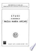 Studi in memoria di Paola Maria Arcari