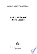 Studi in memoria di Silvio Ceccato