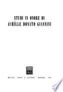 Studi in onore di Achille Donato Giannini