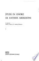 Studi in onore di Anthos Ardizzoni