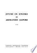 Studi in onore di Armando Sapori