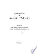 Studi in onore di Arnaldo d'Addario