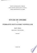 Studi in onore di Ferrante Rittatore Vonwiller: Preistoria e protostoria (2 v.)