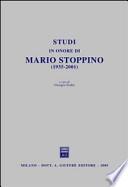 Studi in onore di Mario Stoppino (1935-2001)