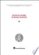 Studi in onore di Remo Martini
