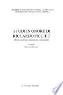 Studi in onore di Riccardo Picchio