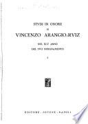 Studi in onore di Vincenzo Arangio-Ruiz nel XLV anno del suo insegnamento