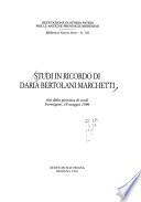 Studi in ricordo di Daria Bertolani Marchetti