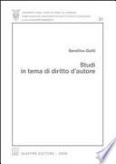 Studi in tema di diritto d'autore