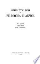 Studi italiani di filologia classica