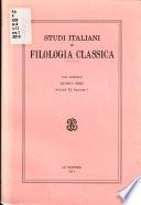 Studi italiani di filologia classica