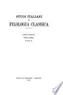 Studi italiani di filologia classica