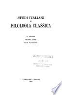 Studi italiani di filologia classica