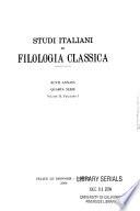 Studi italiani di filologia classica