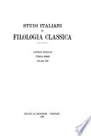 Studi italiani di filologia classica